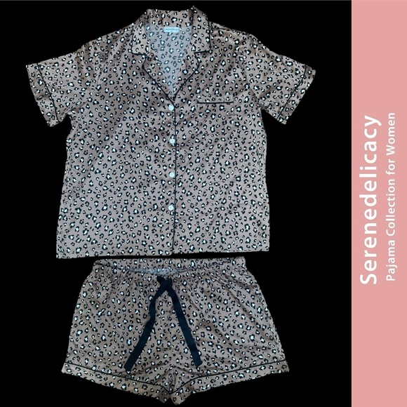 Serene Delicacy‎ Tan Leopard Print Pajama Set, Size XL, MSRP $25 - Picture 3 of 8